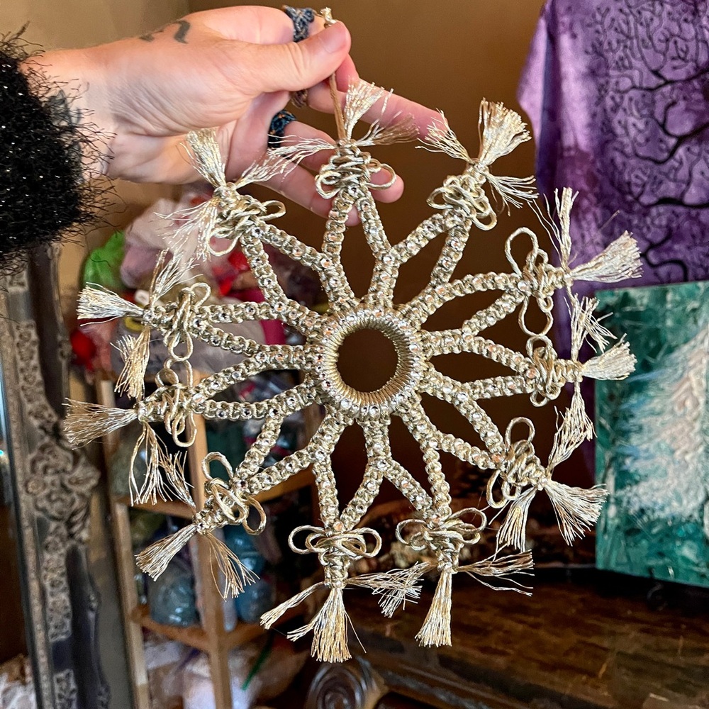 Handmade Macramé Snowflake Ornament
